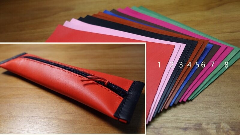 意大利優質牛皮製筆袋 (多色)  Leather Pencil Case  (Italian high-quality cowhide)Welcome to order