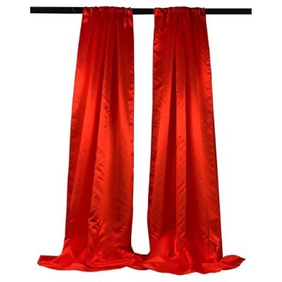 Satin curtain; red 3mL x 1.5mW
