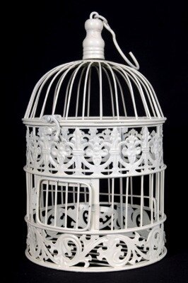 Birdcage medium - antique white (25cmH x 19cmW)