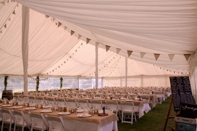 Bunting - duo - hessian/cream LARGE (assorted 6-10m)