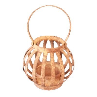Lantern - rustic small round (16cmD x 14cmH)