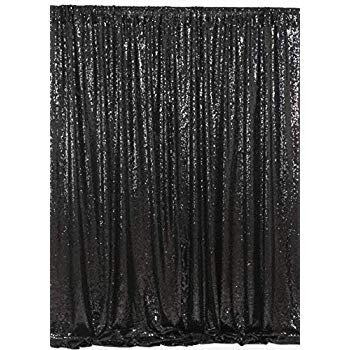 Curtains - black sequin (set of 2) 2mW x 3.4mL