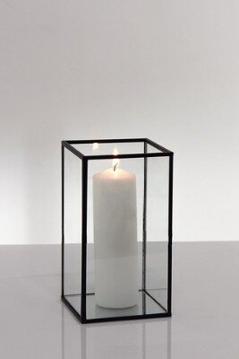 Candle frame glass - black frame MEDIUM