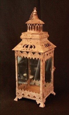 Lantern - rustic rectangle medium (45cmH x 15cmW x 15cmD)