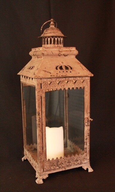 Lantern - rustic rectangle large (55cmH x 21cmW x 21cmD)