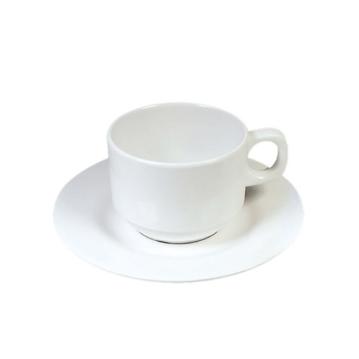 Cup and saucer set - white porcelain