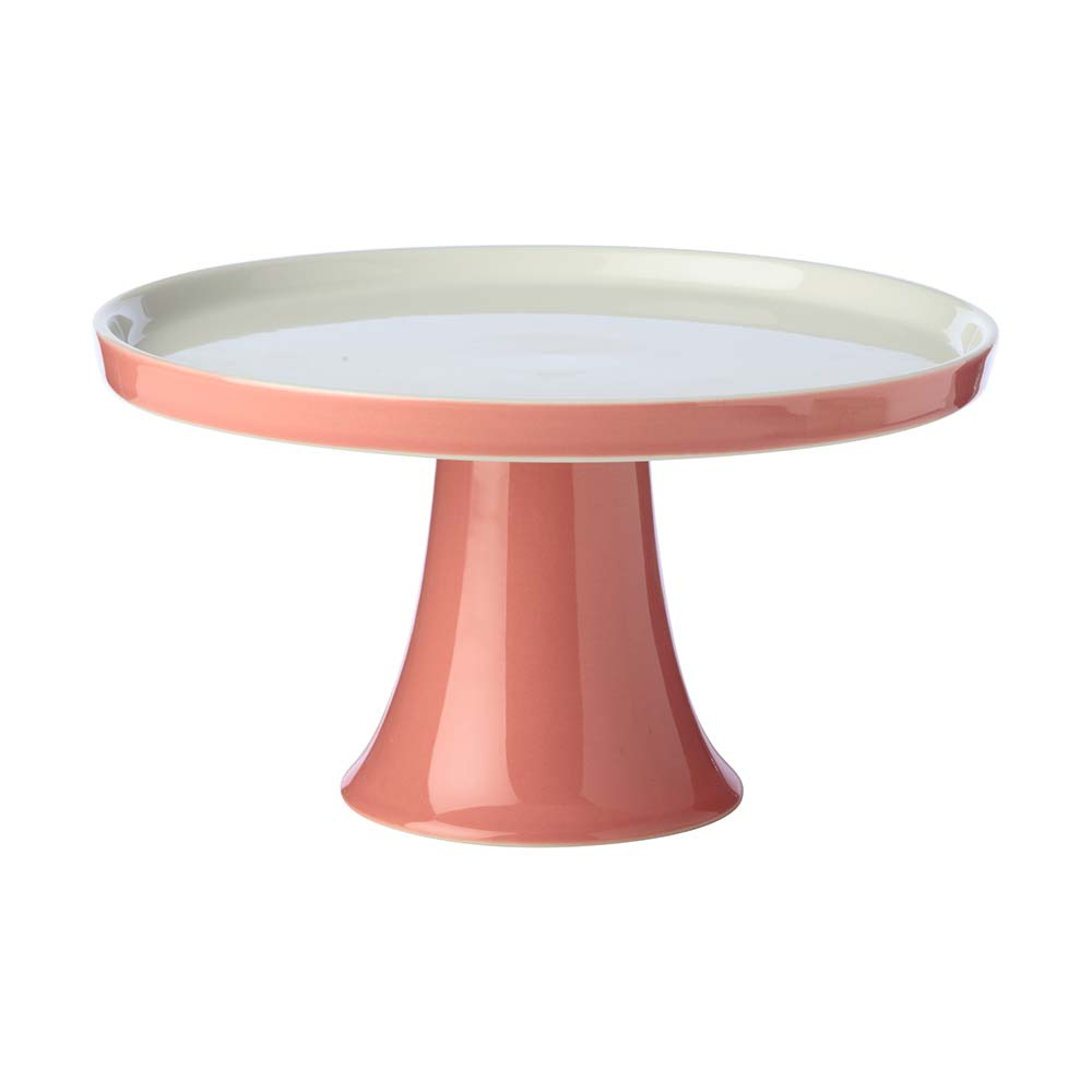 Cake stand - pedestal - coral/pink (30cmD)
