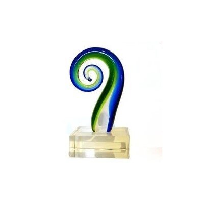 Koru; Blue & green glass