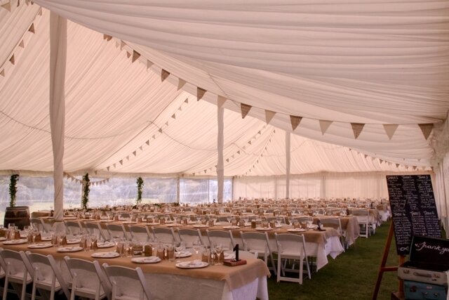 Bunting - duo - hessian/cream LARGE (assorted 6-10m)