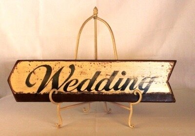 Sign - Wedding; left pointing