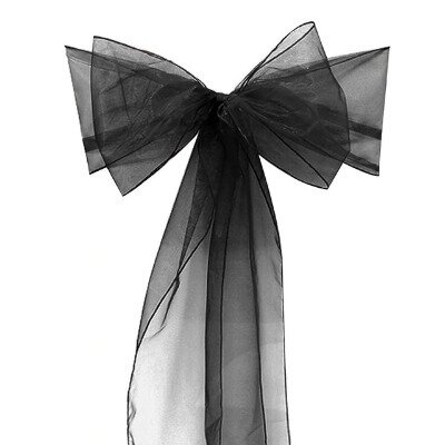 Runner/Sash, Organza - Black - Shimmering (30cm x 300cm) Runner/Sash, Organza - Black - Shimmering (30cm x 300cm)