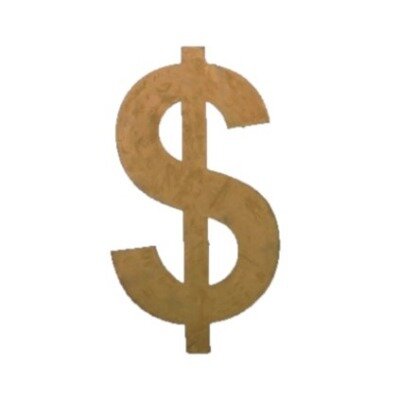 Dollar sign; gold 2mH