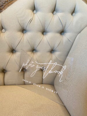 Acrylic sign - photo guest book (29.7cmW x 21cmH)