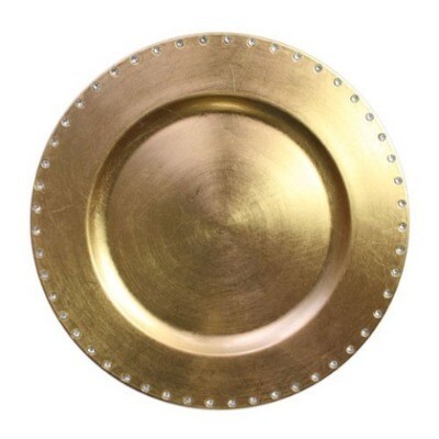 Charger plate - gold diamante 33cm