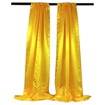 Satin curtain; yellow 3.3mL x 1.5mW