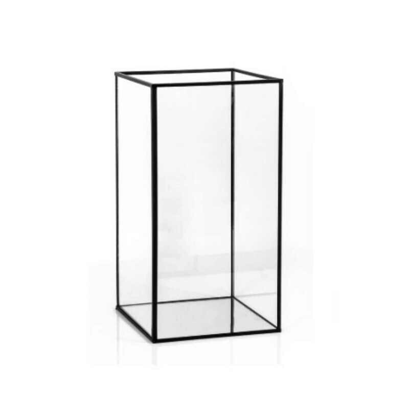 Candle frame glass - black frame LARGE