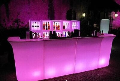 LED bar station; corner piece (80cmLx80cmDx110cmH)
