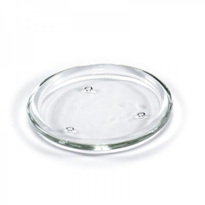 Candle plate - clear glass