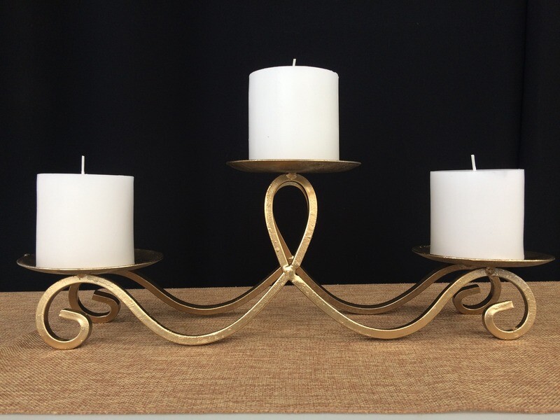 Candle holder - gold low and long