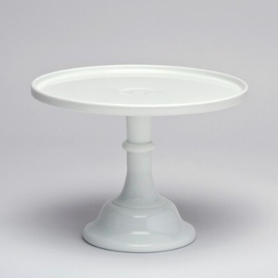 Cake stand - white glass (31cmD)