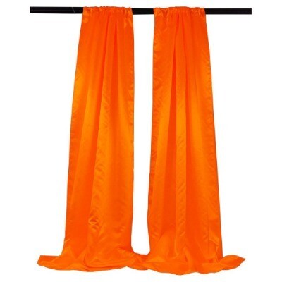 Satin curtain; orange 3.3mL x 1.5mW