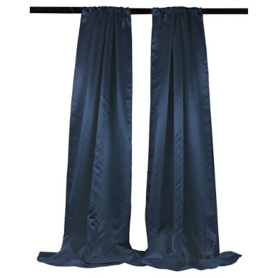 Satin curtain; navy 5mL x 1.5mW
