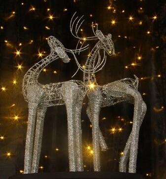 Reindeer wire (set of 2); silver