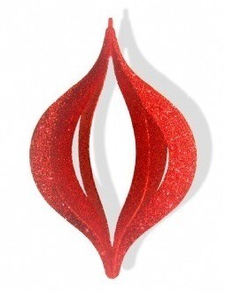 Onion Christmas Decoration (Red Glitter)