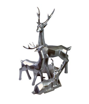 Deer; cubic silver (Set of 2)