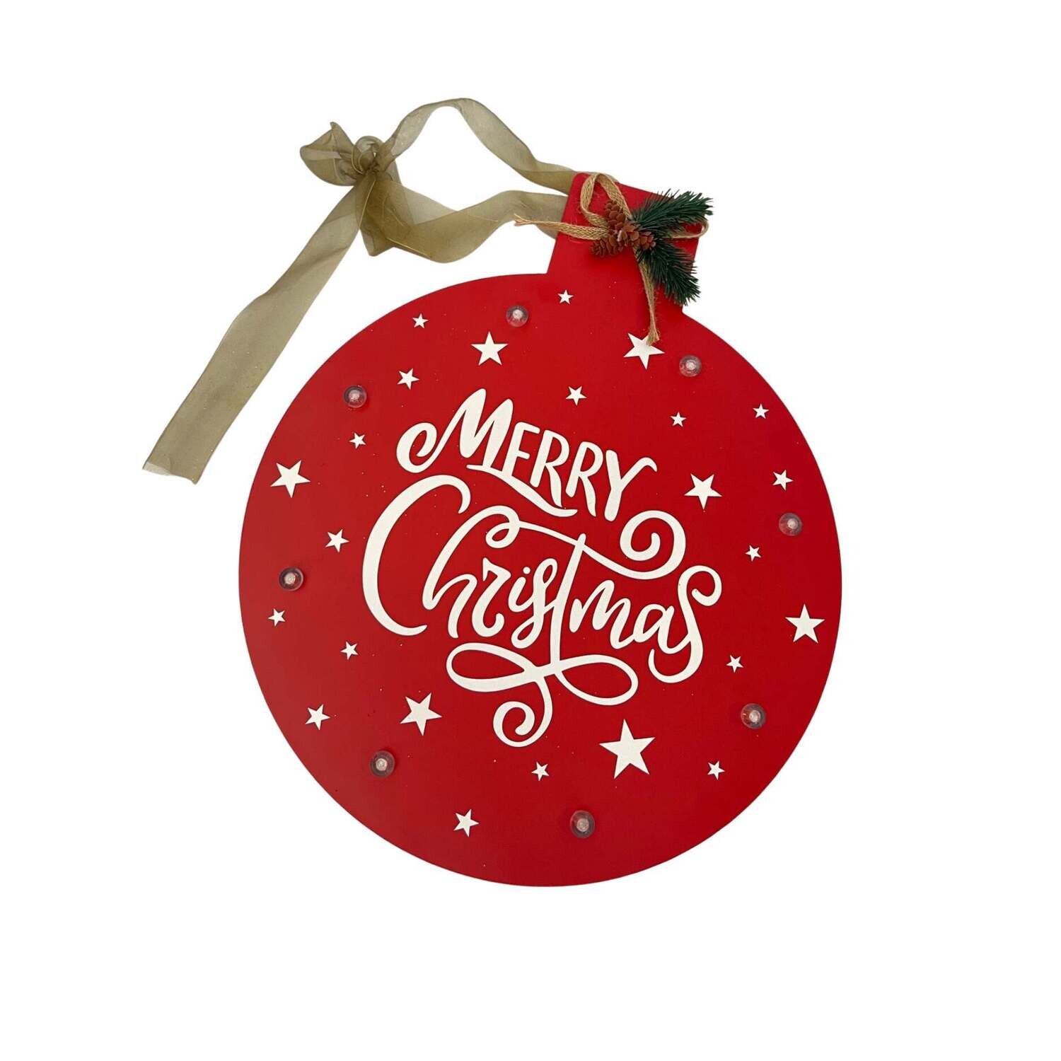 Round Christmas sign - with lights