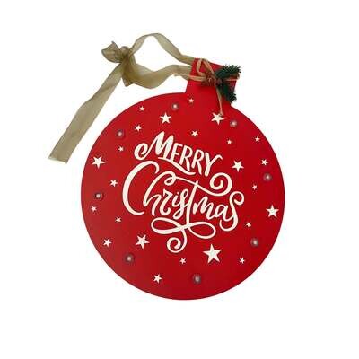 Round Christmas sign - with lights