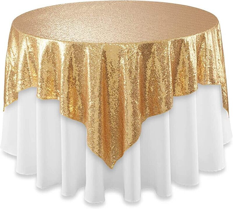 Gold sequin overlay