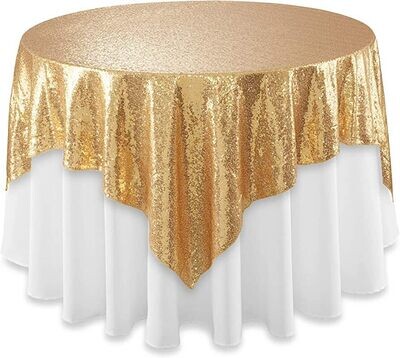 Gold sequin overlay