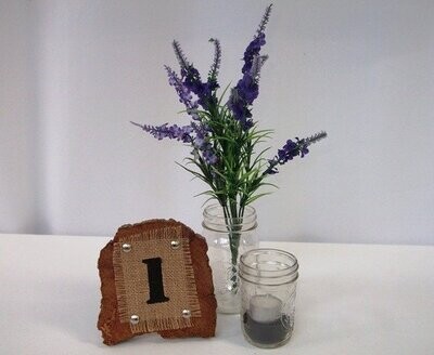Table number - wood/hessian