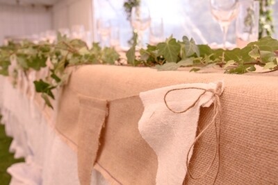 Bunting - duo - hessian/cream SMALL (assorted 4-2m)