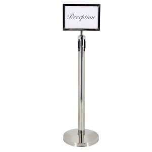 Bollard sign holder - landscape A4 (silver)