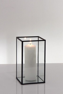 Candle frame glass - black frame MEDIUM