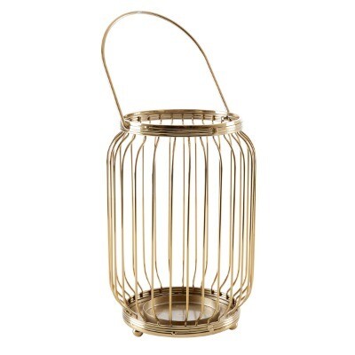 Lantern; brass finish