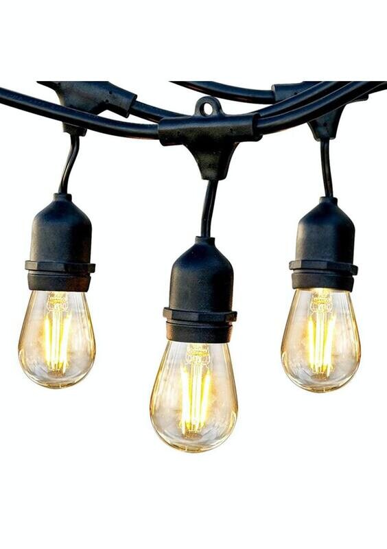 Festoon light string black; 13.7m; CONNECTABLE V2 (12 bulbs)