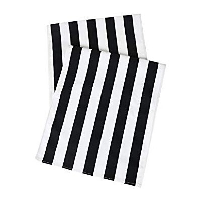 Runner; Black and white stripe - 40cmW x 3.2mL