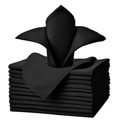 Napkin; polyester - black