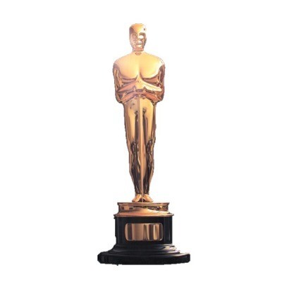 Oscar award cut-out; gold coreflute 1.8m (with foot)