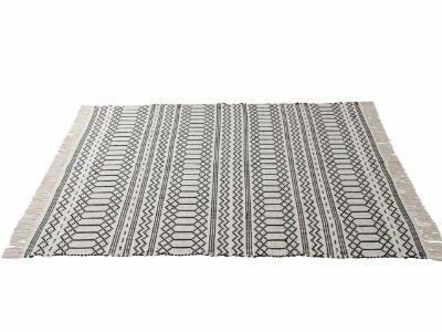 Rug; rectangle black/white