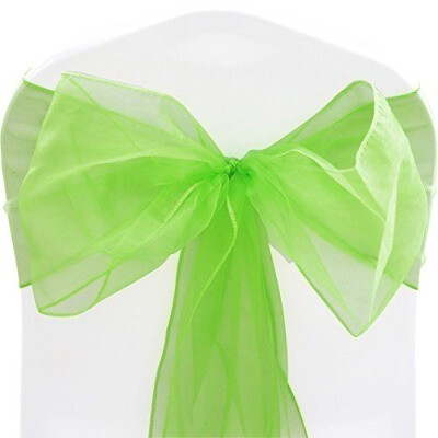 Sash Organza; Lime Green (30cm x 300cm)