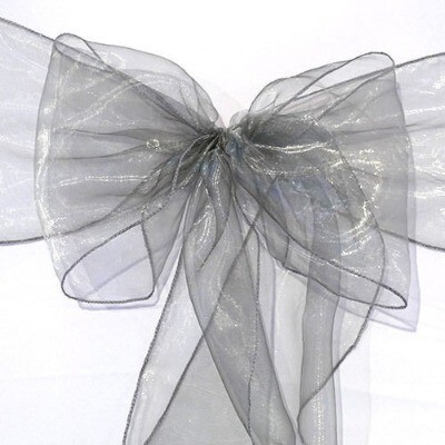Sash Organza; Silver (30cm x 300cm)