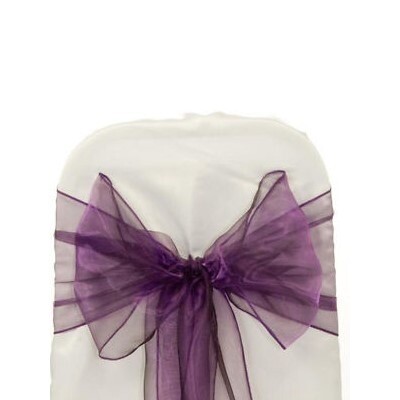 Sash Organza; Dark Purple (17cm x 300cm)
