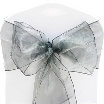 Sash Organza; Gun Metal (30cm x 300cm)