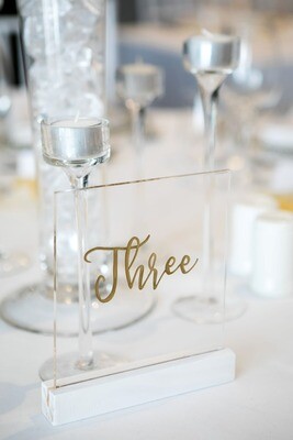 Table numbers; acrylic and gold (1-18 available)