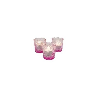Tealight holder; pink quilted