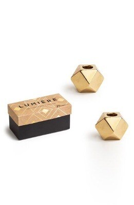 Tealight holder; gold geo